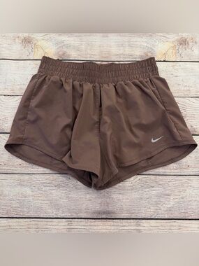 Nike Dri-Fit Brown Lined Running Shorts - Medium